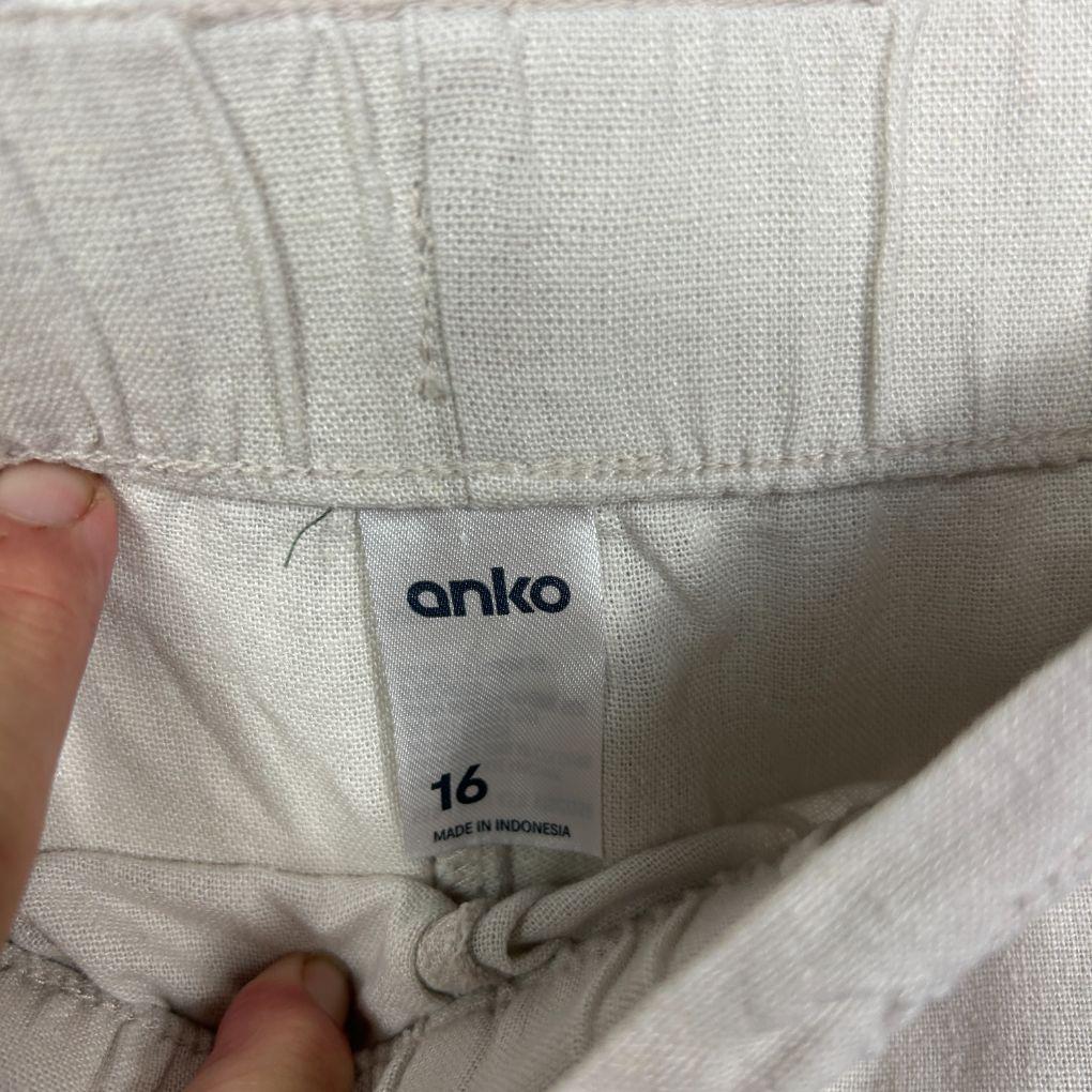 Anko Cream Linen Pants - Size 16