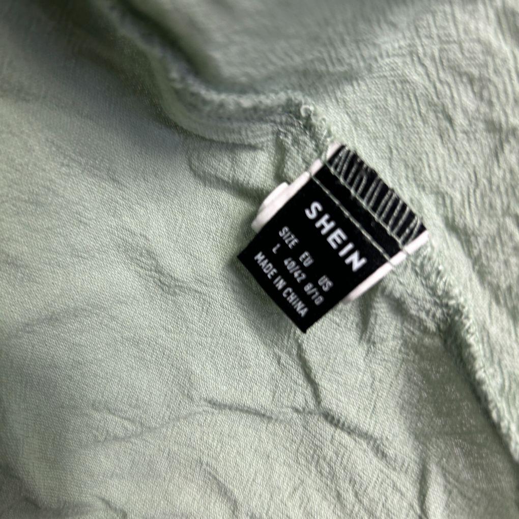Shein Sage Green Puff Sleeve Dress - Size L