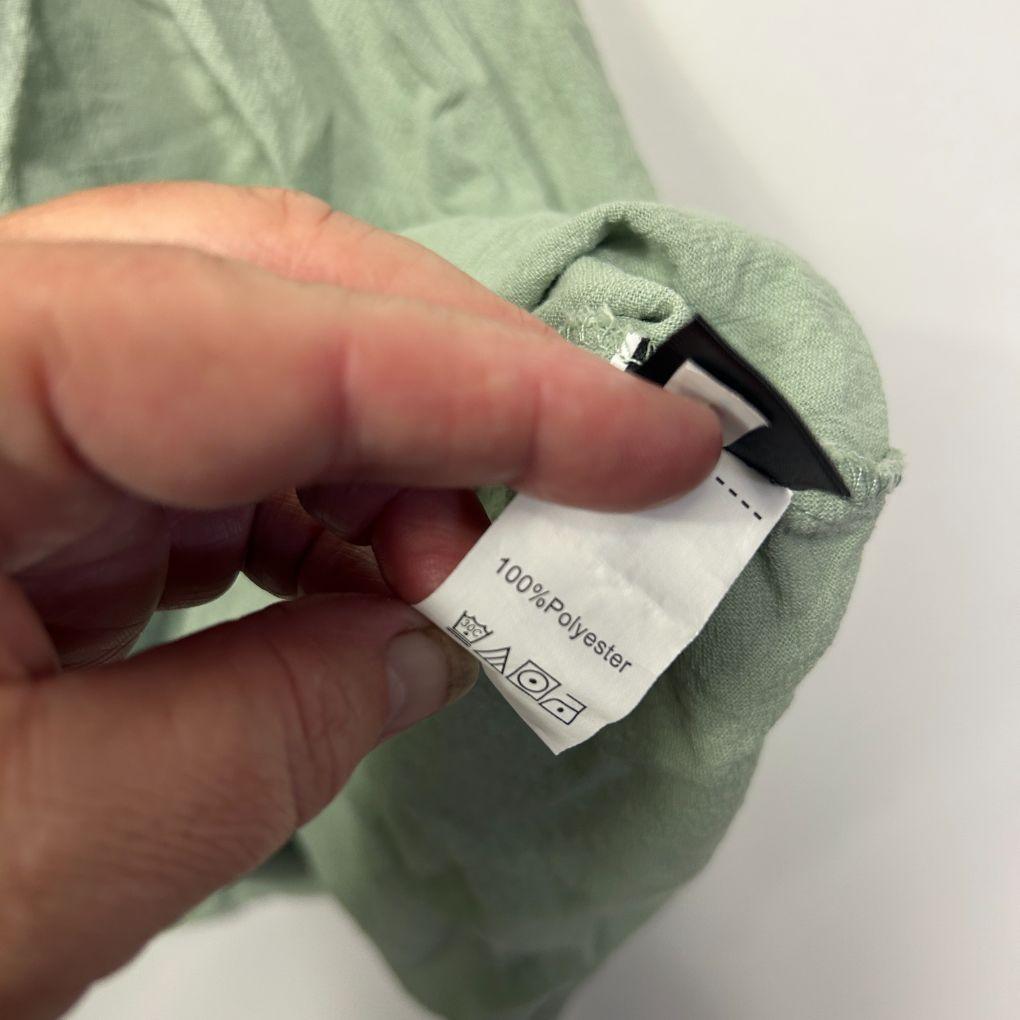 Shein Sage Green Puff Sleeve Dress - Size L