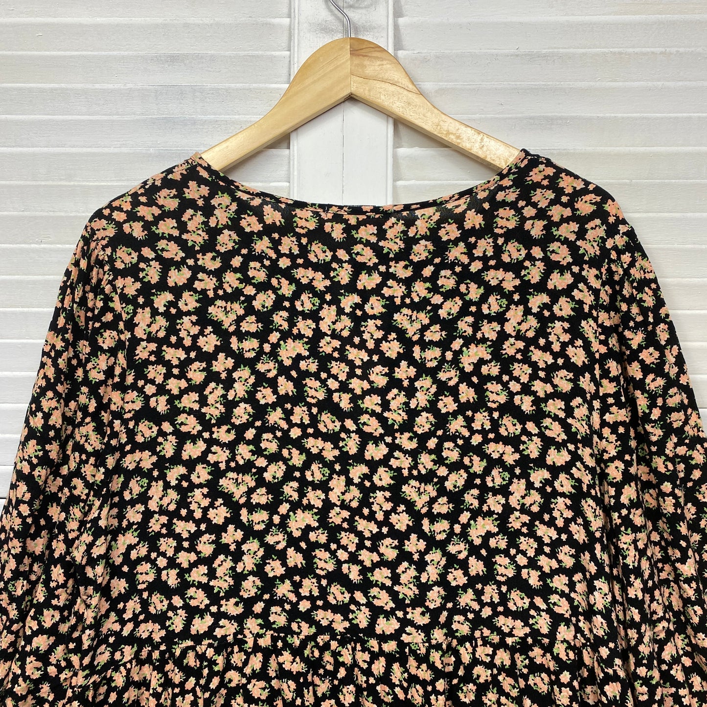 Sass Smock Dress Size 14 Floral Long Sleeve