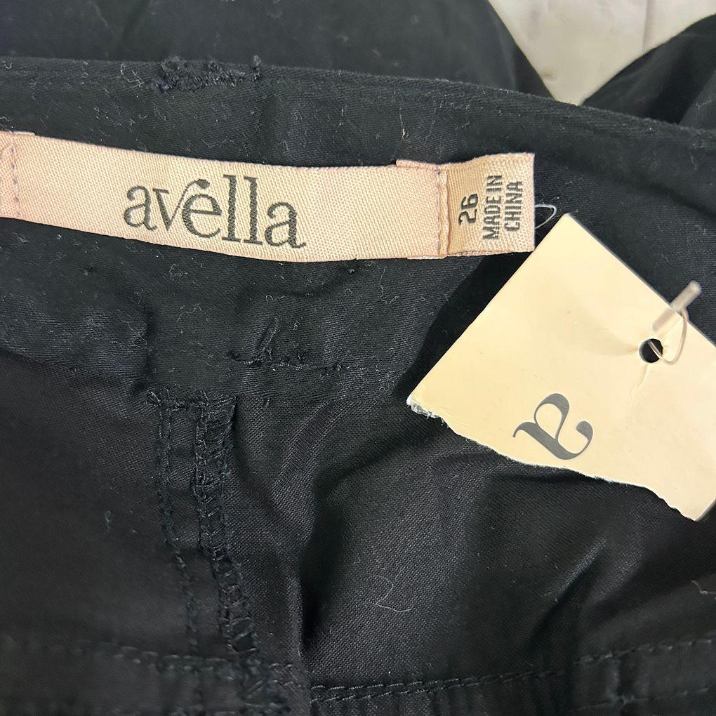 Avella Black Cotton Pants - Size 26