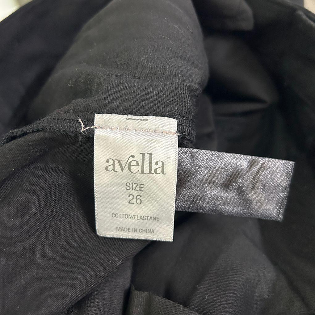 Avella Black Cotton Pants - Size 26