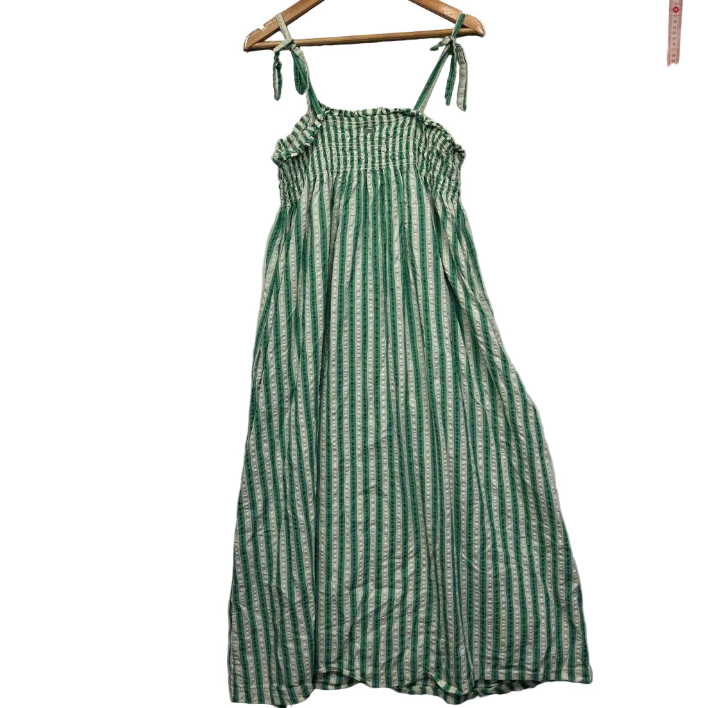 Ghanda Green Stripe Cotton Maxi Dress - Size  L