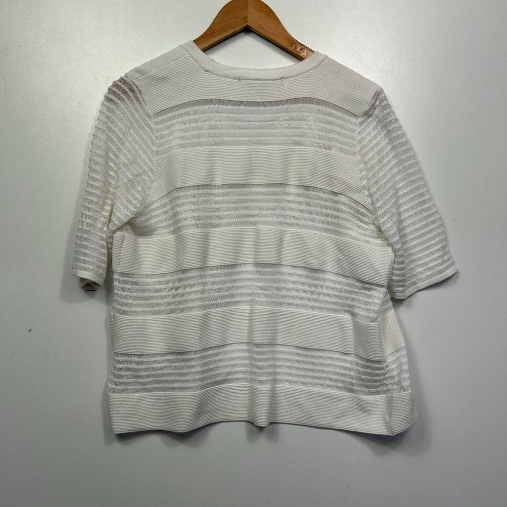 Liz Jordan White Knit Cardigan - Size L