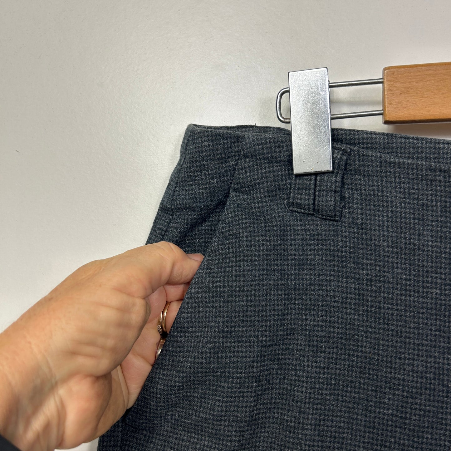 Vintage Long Tall Sally Charcoal Grey Textured Pants - Size 14