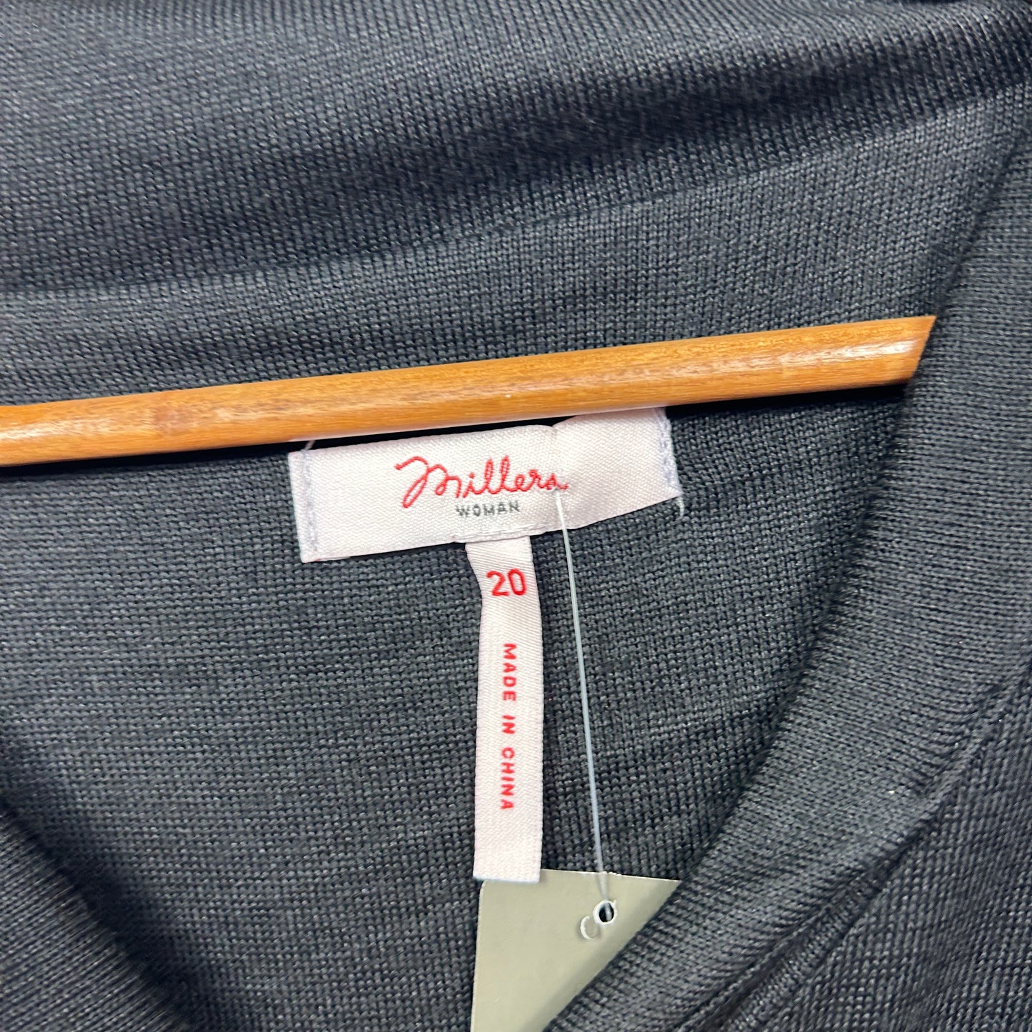 Millers Black Textured Cowl Neck Knit Top - Size 20