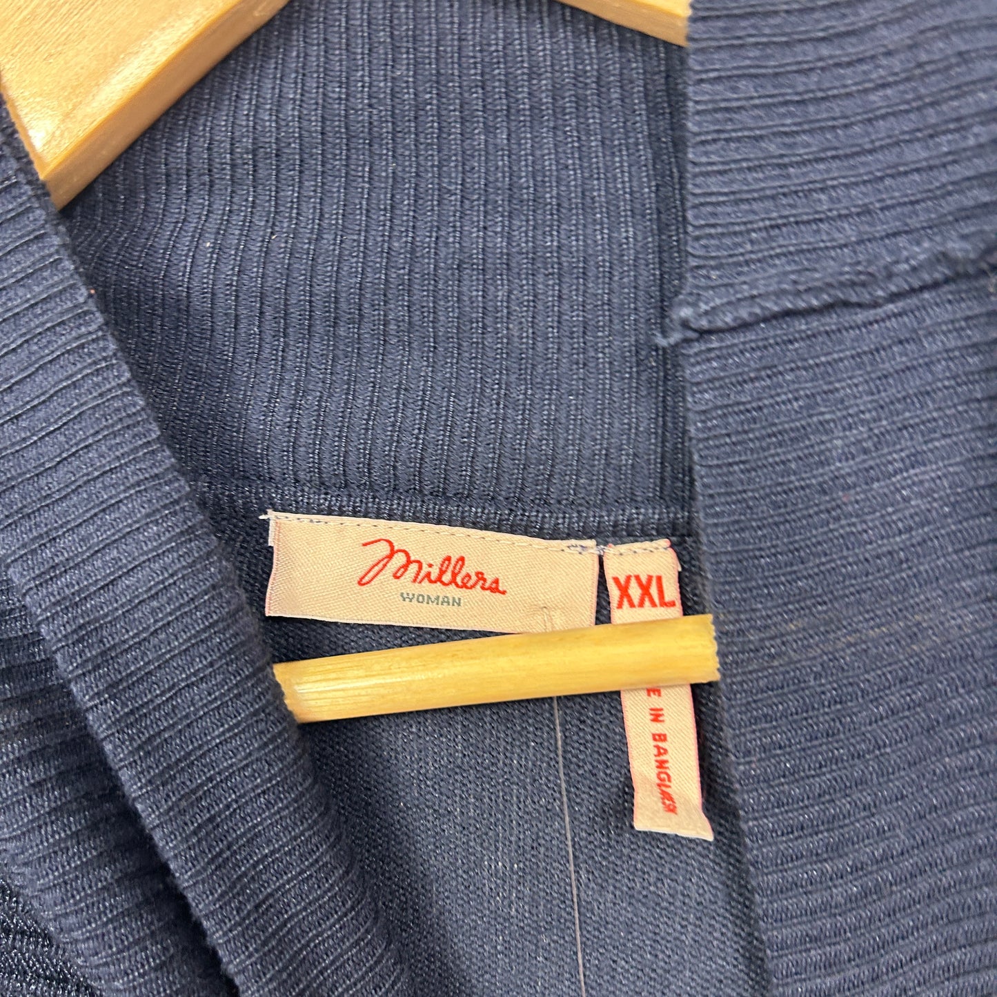 Millers Navy Blue Ribbed Turtleneck Jumper - Size XXL