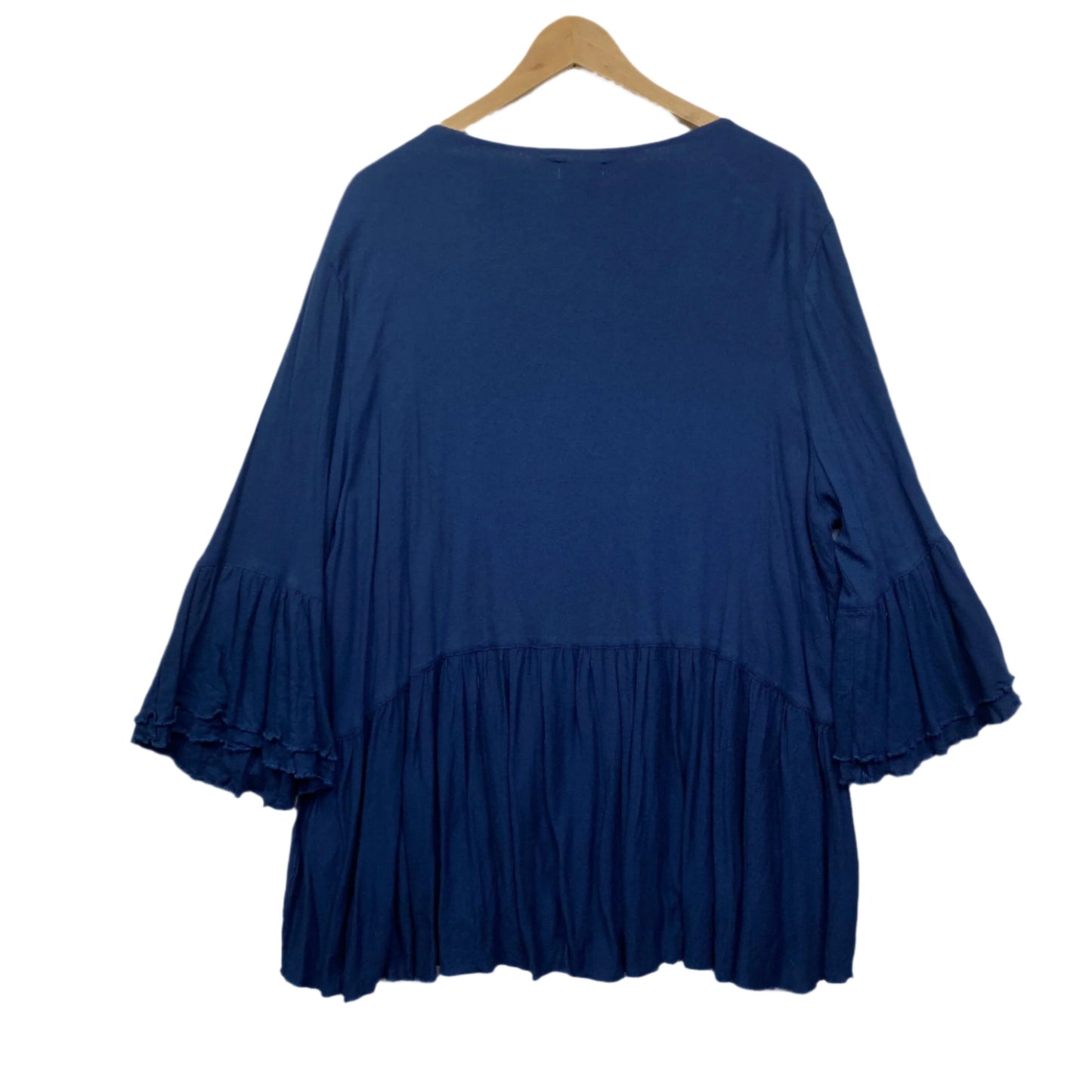 Threadz Top Size XXXL Blue Long Sleeve Viscose