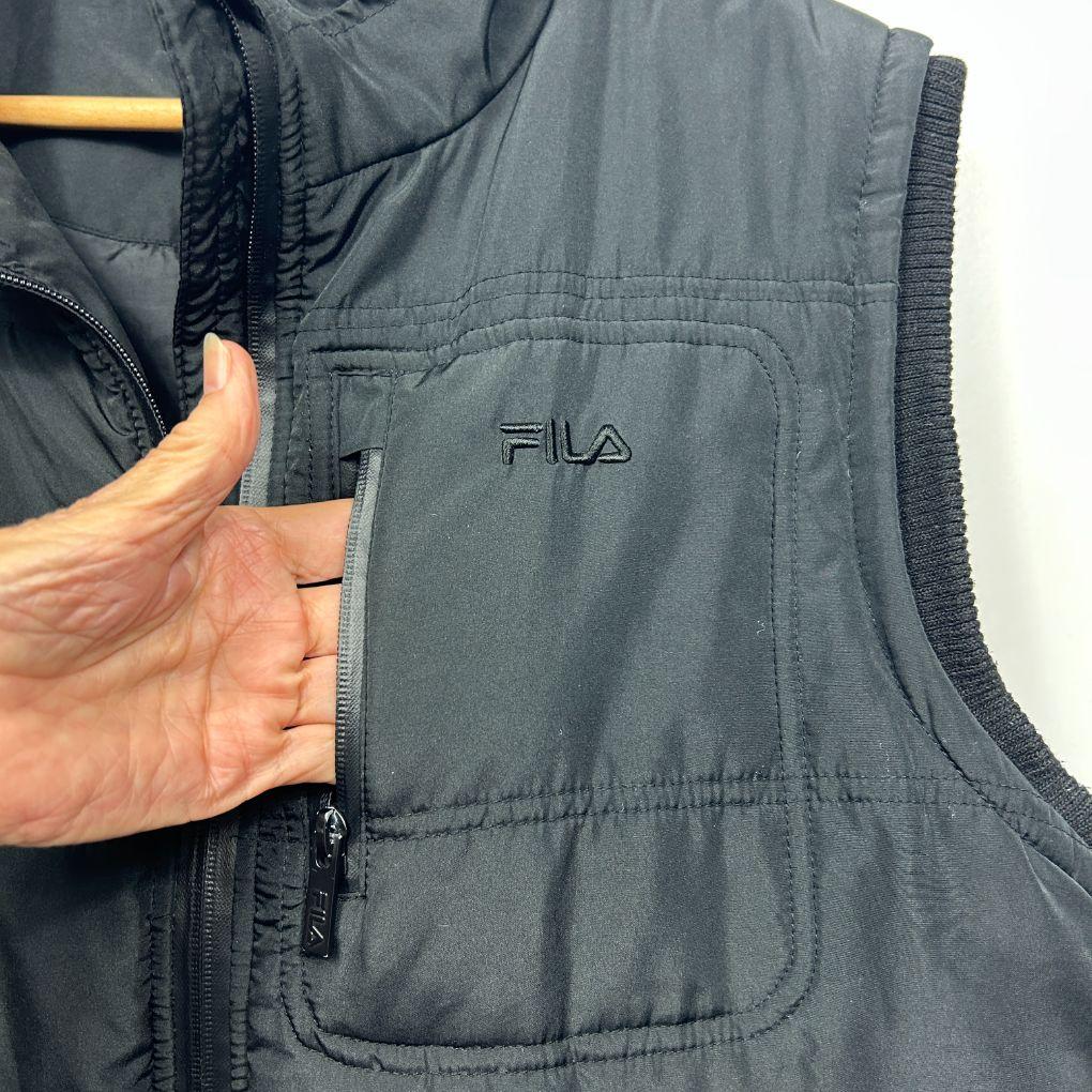 Fila Black Puffer Unisex Vest - Size L