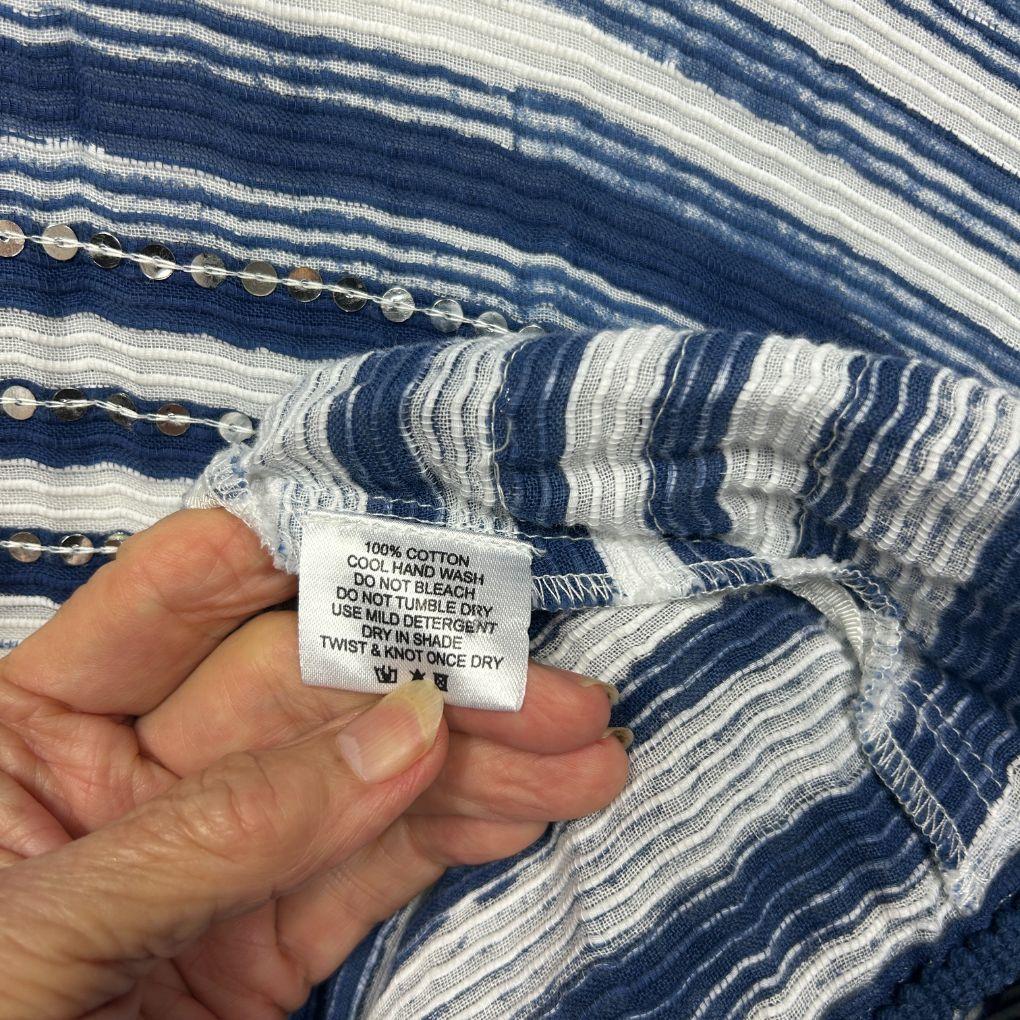 Lula Soul Blue Stripe Cotton Dress - Size M