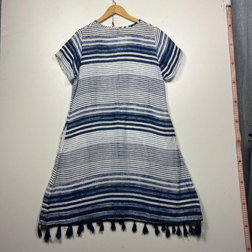 Lula Soul Blue Stripe Cotton Dress - Size M