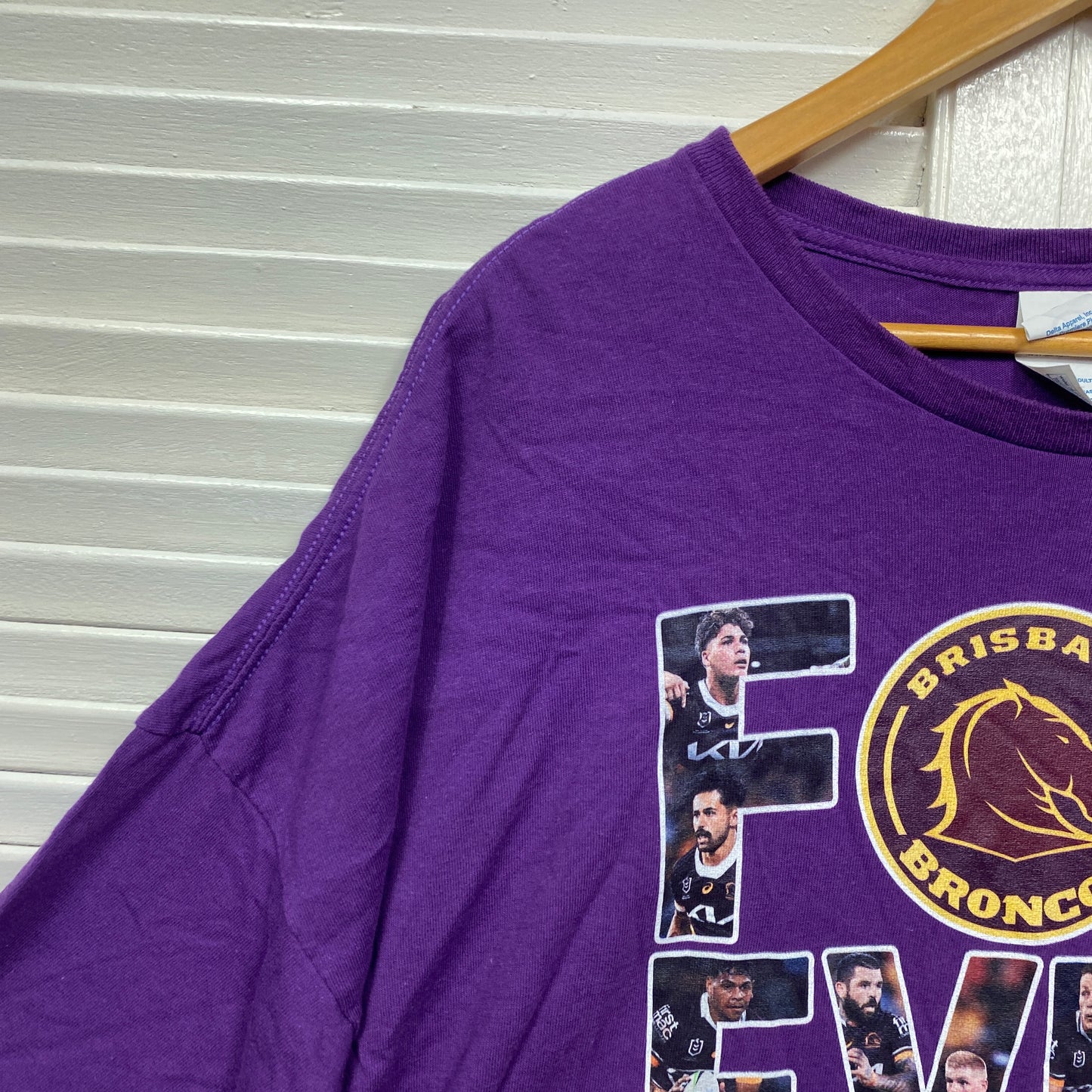 Brisbane Broncos Tshirt Mens Size 5XL Purple Short Sleeve