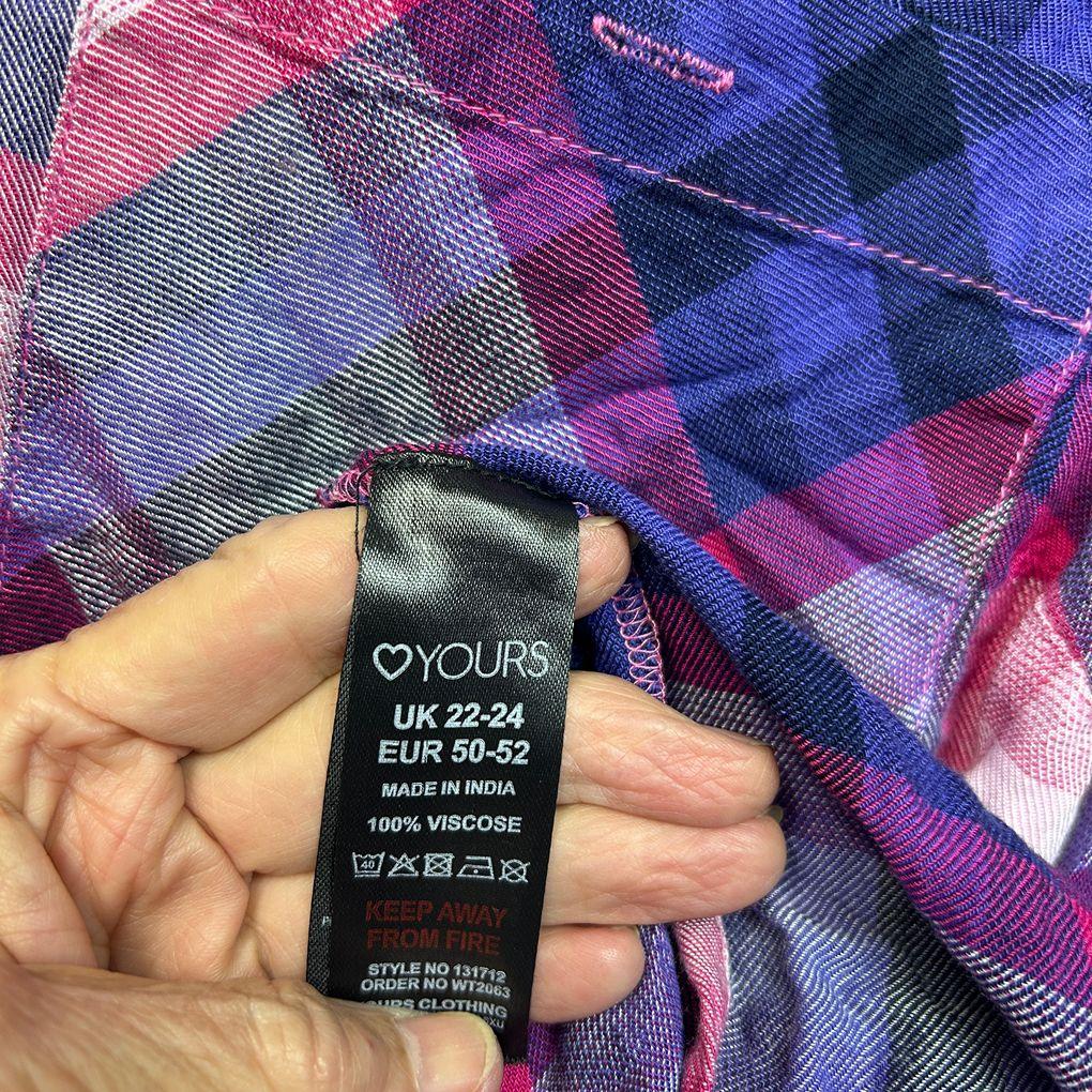 Yours Multicoloured Check Shirt - Size 22-24