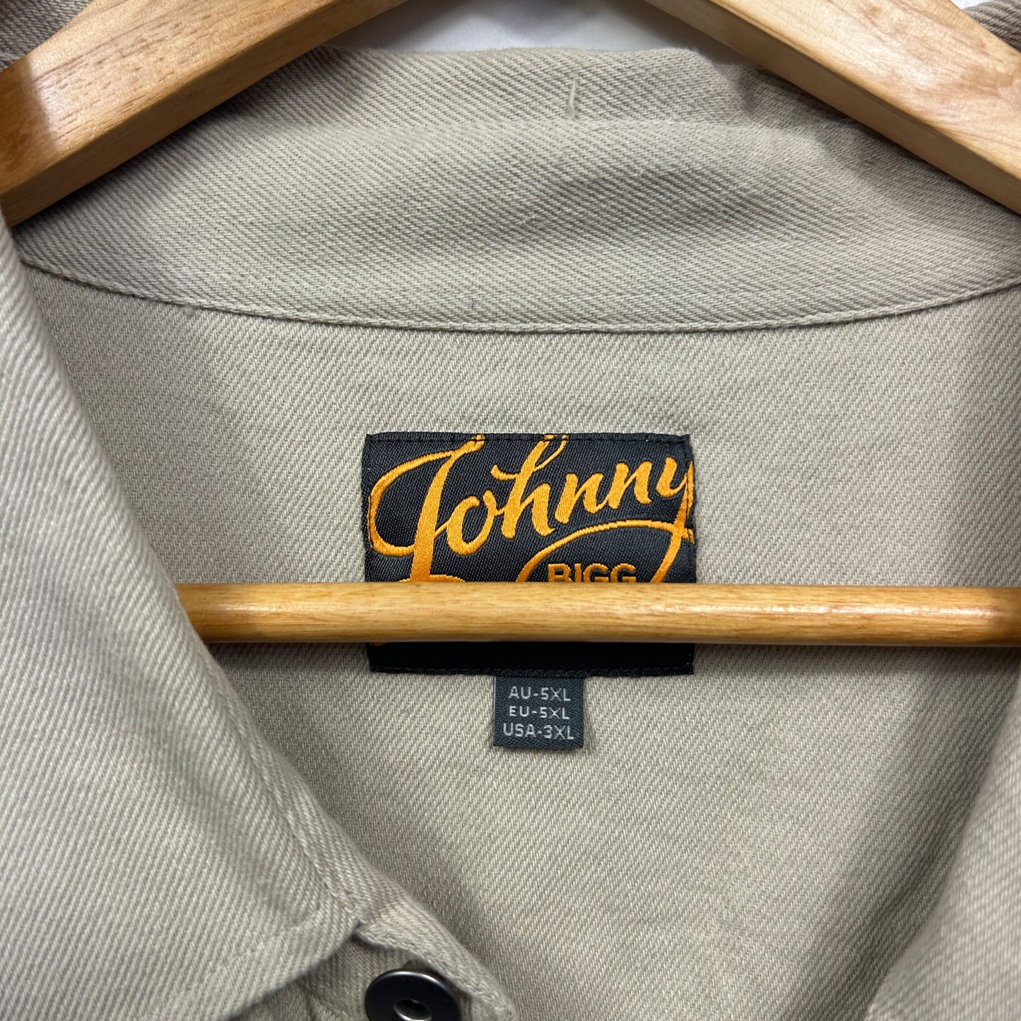 Johnny Bigg Shirt Size 5XL Khaki Long Sleeve