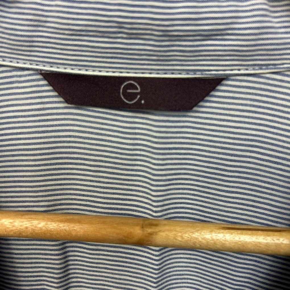 Evans Blue Striped Shirt - Size 26 (fault button missing)
