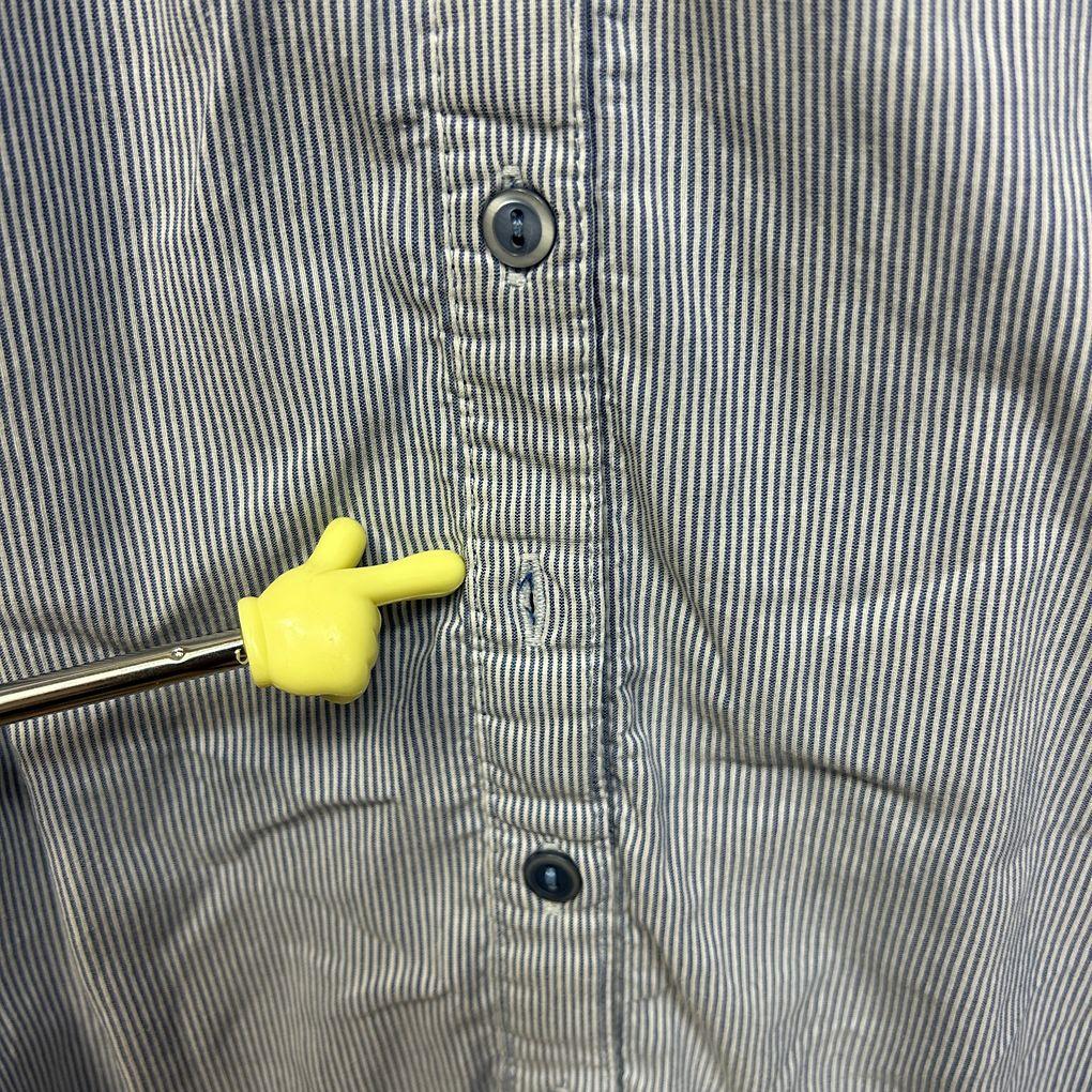 Evans Blue Striped Shirt - Size 26 (fault button missing)