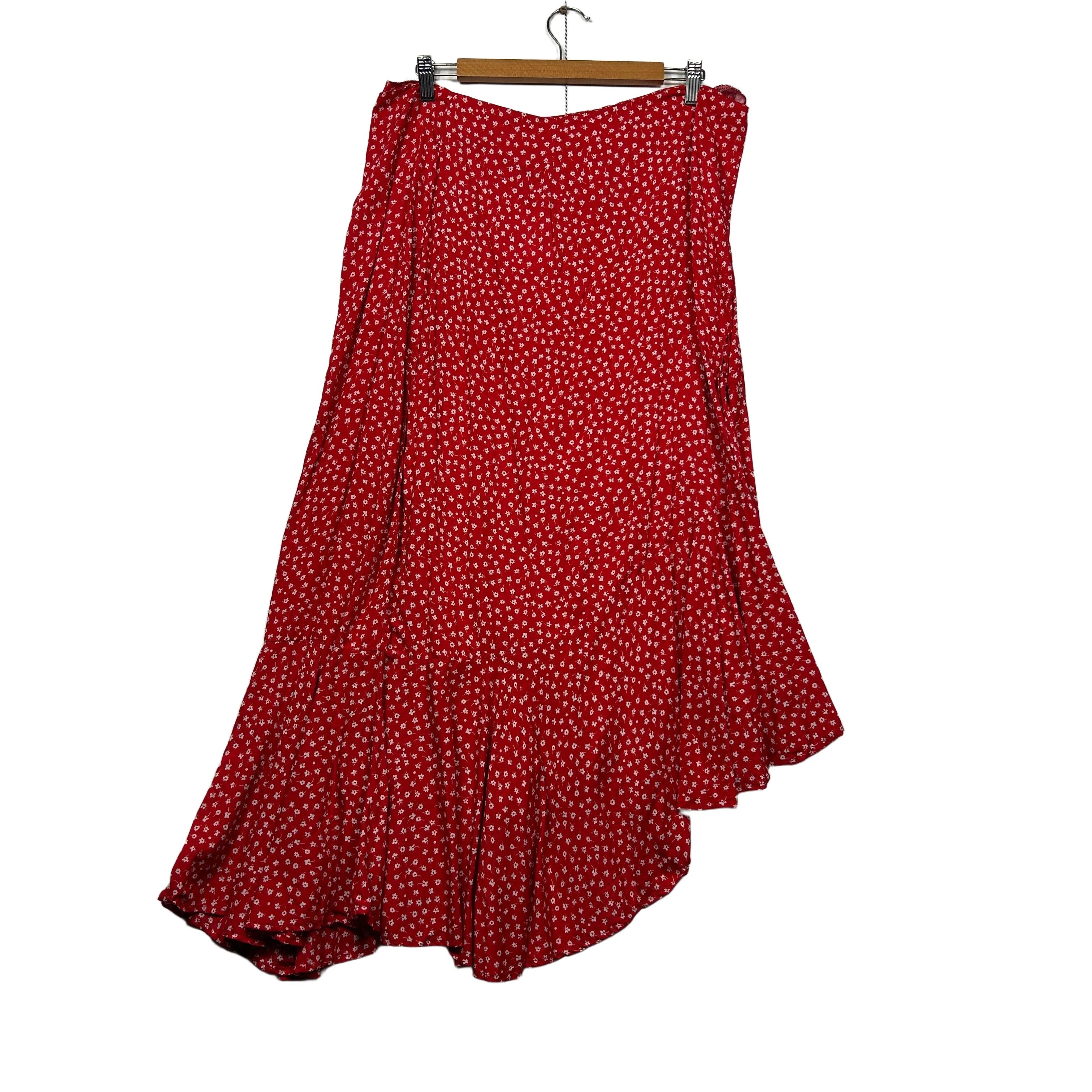 You + All Red Floral Skirt - Size 18