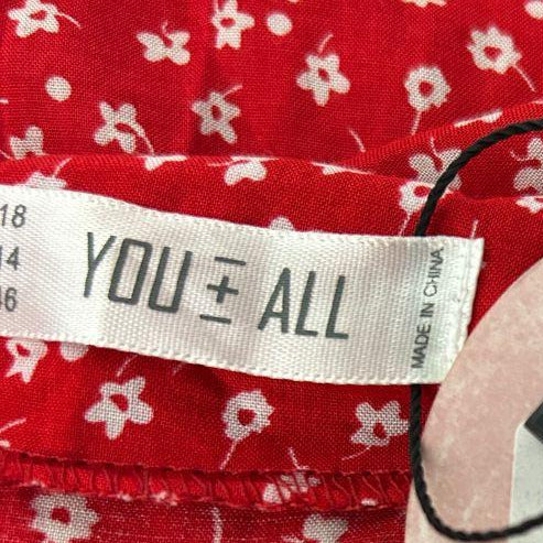 You + All Red Floral Skirt - Size 18