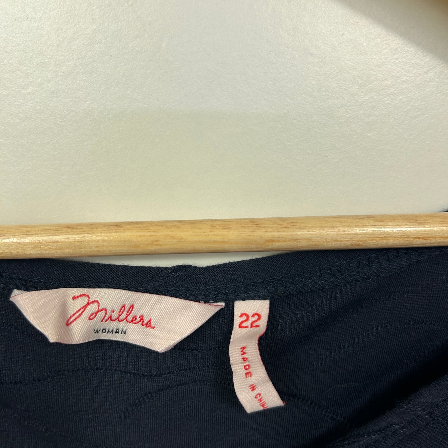 Millers Navy Blue Textured Top - Size 22