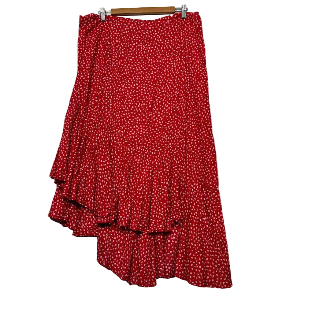 You + All Red Floral Skirt - Size 18