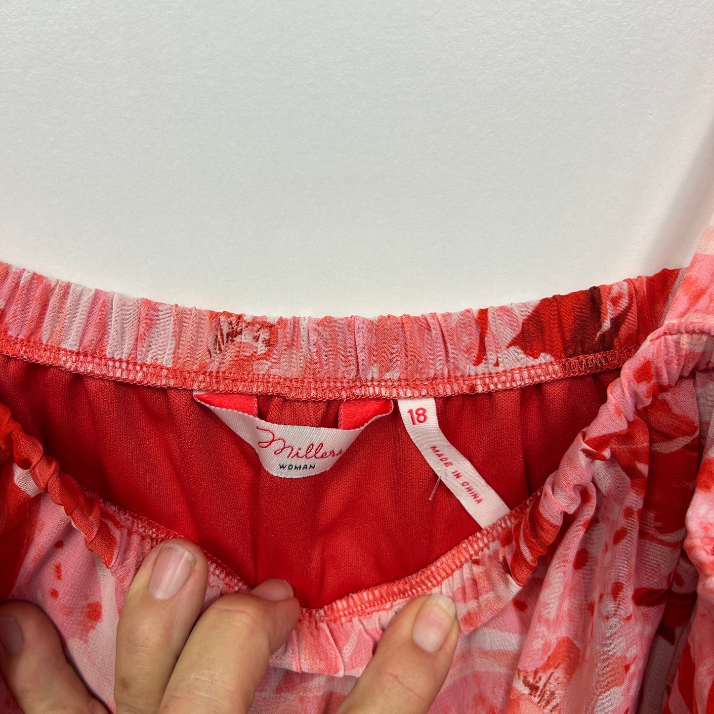 Millers Pink and Coral Floral Print Cold Shoulder Top - Size 18