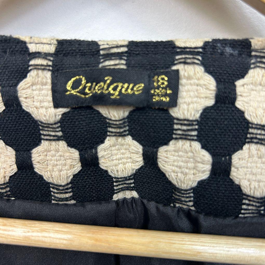 Quelque Black Cotton Jacket - Size 18