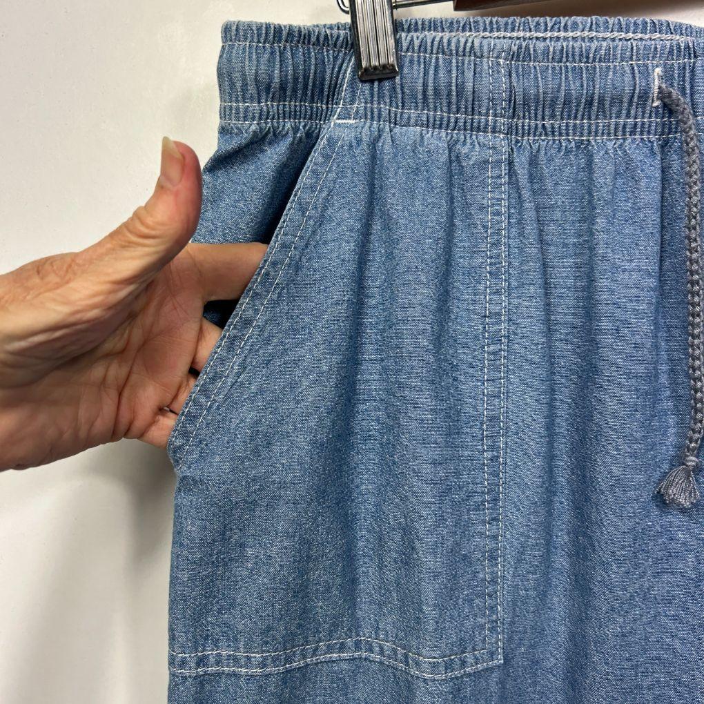 Damart Blue Cotton Pants - Size 16