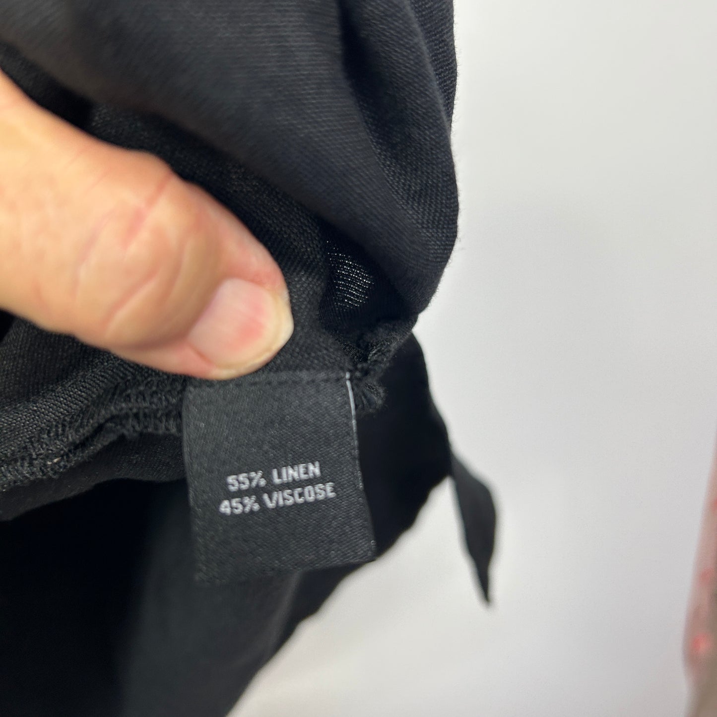 My Size Black Beaded Linen Blend Tunic Top- Size 22/XL