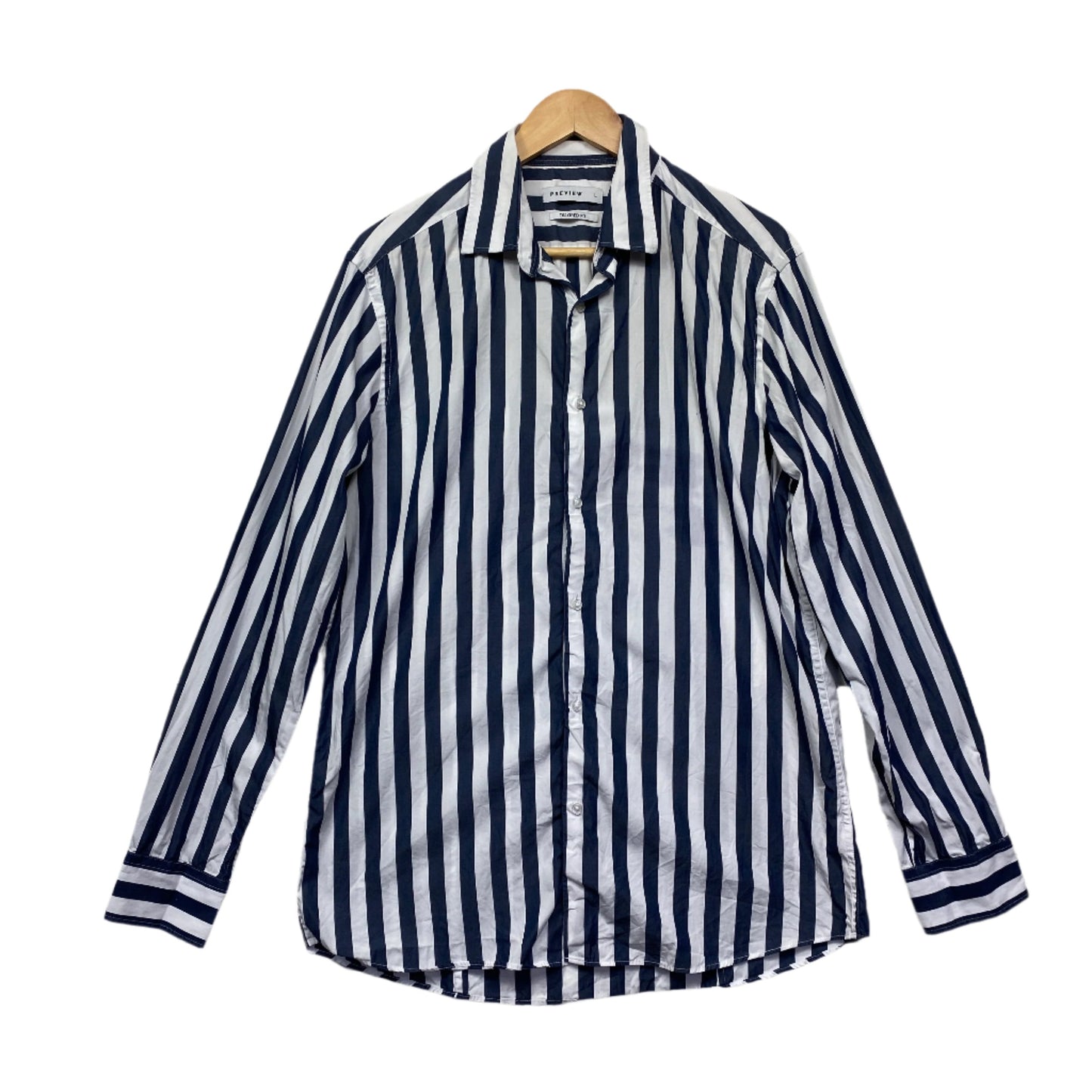 Preview Top Size Large 14 Navy White Long Sleeve Striped