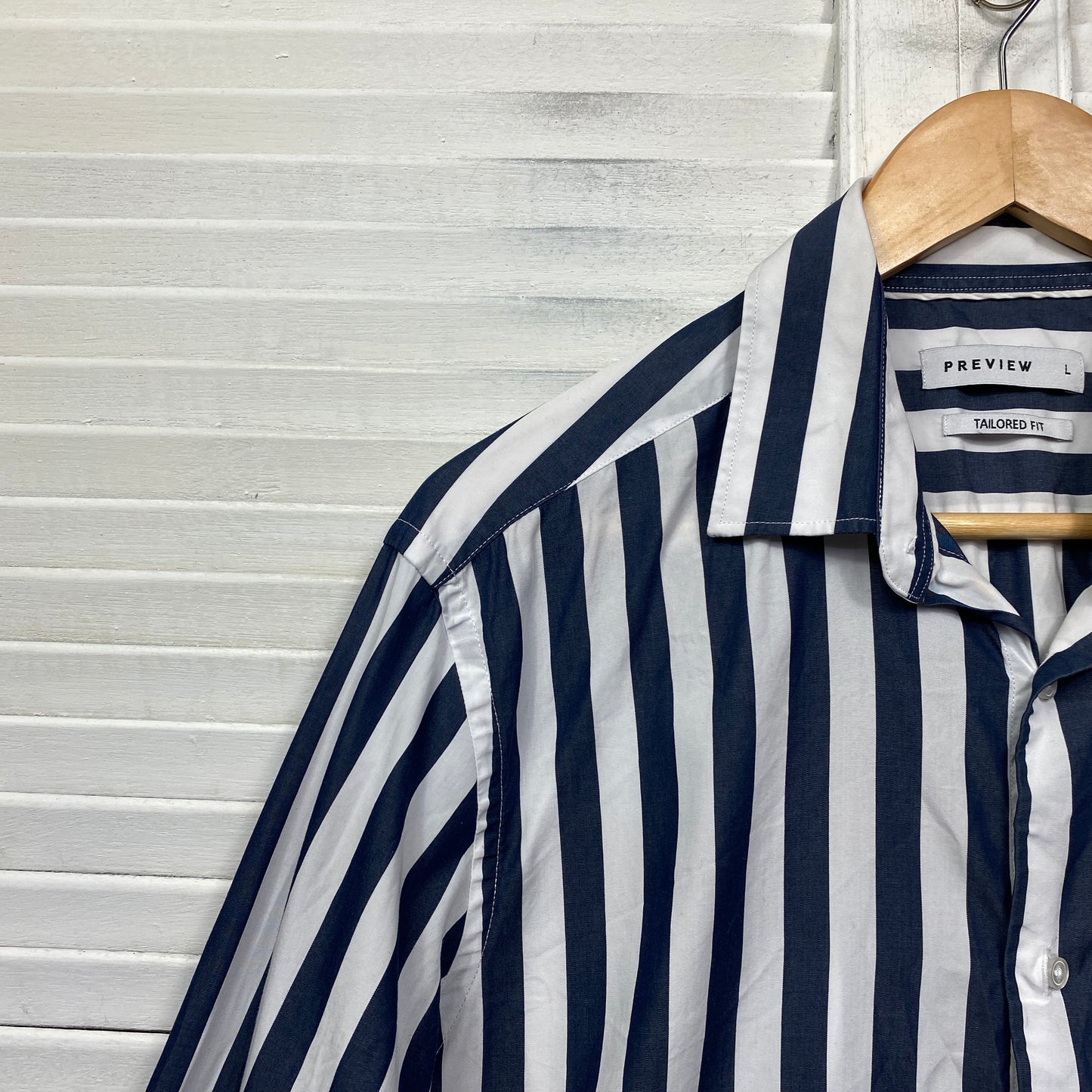 Preview Top Size Large 14 Navy White Long Sleeve Striped