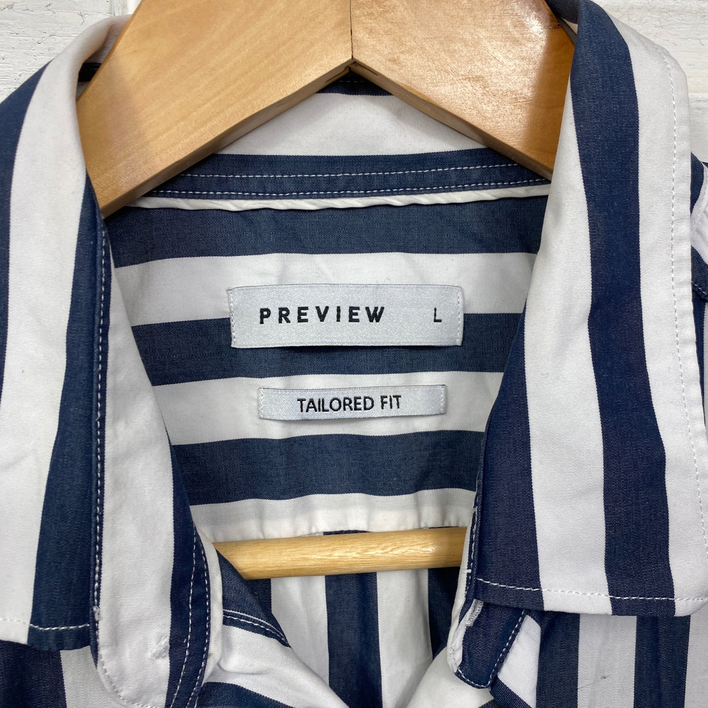 Preview Top Size Large 14 Navy White Long Sleeve Striped