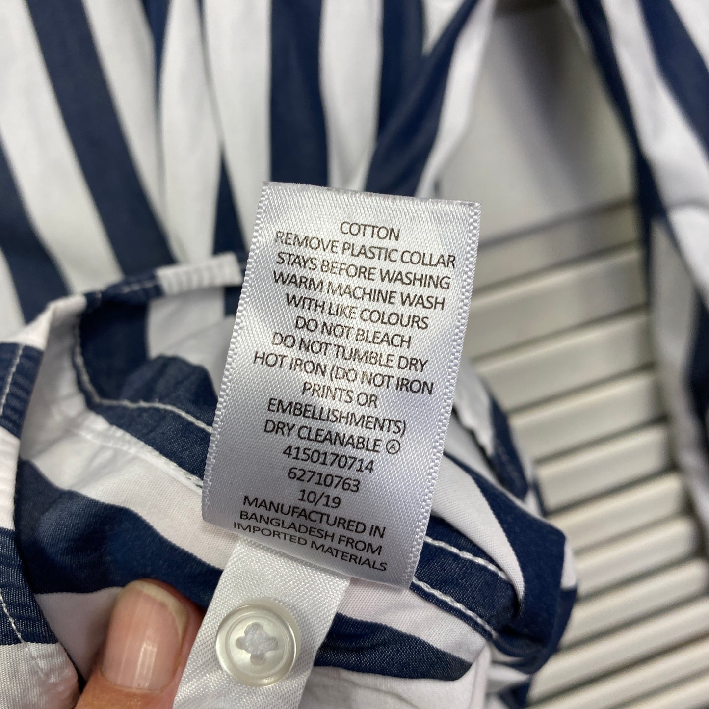 Preview Top Size Large 14 Navy White Long Sleeve Striped