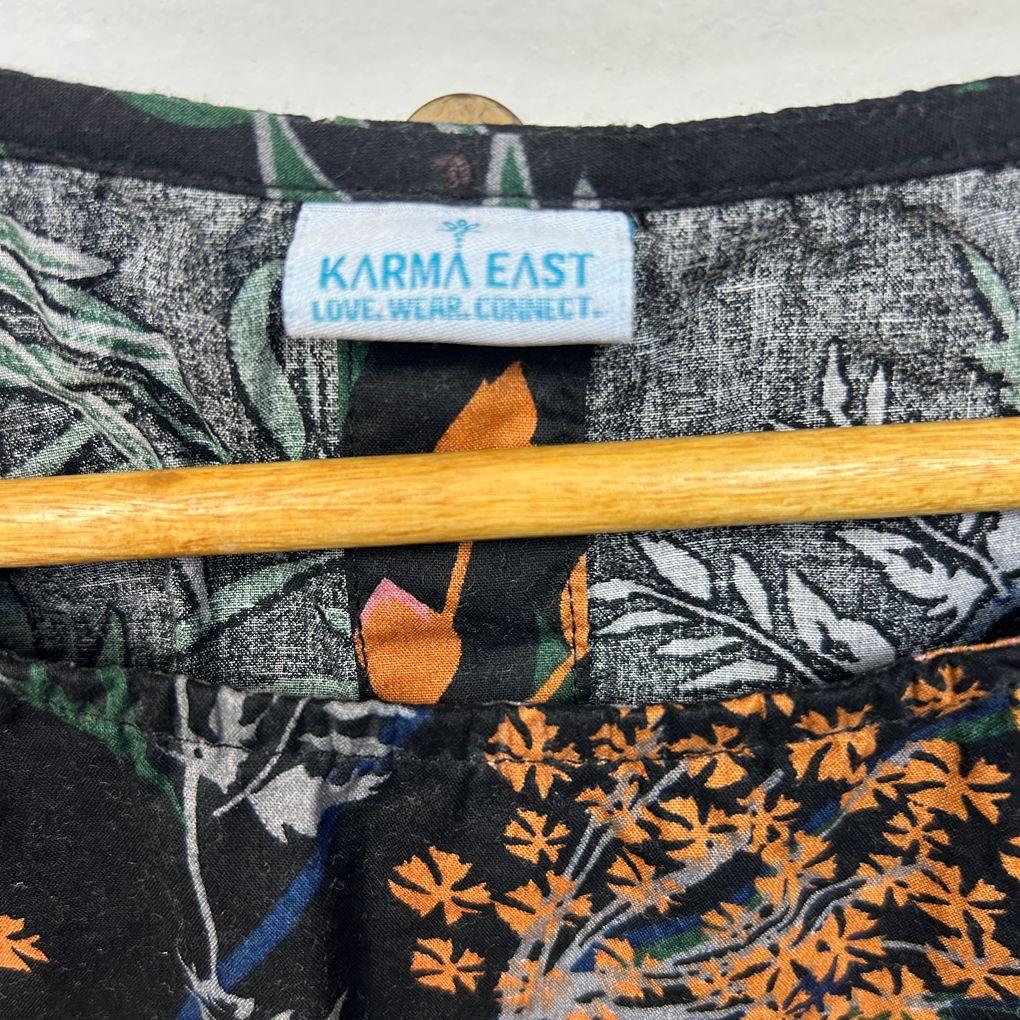 Karma East Black Cotton Crop Top - Size 2XL