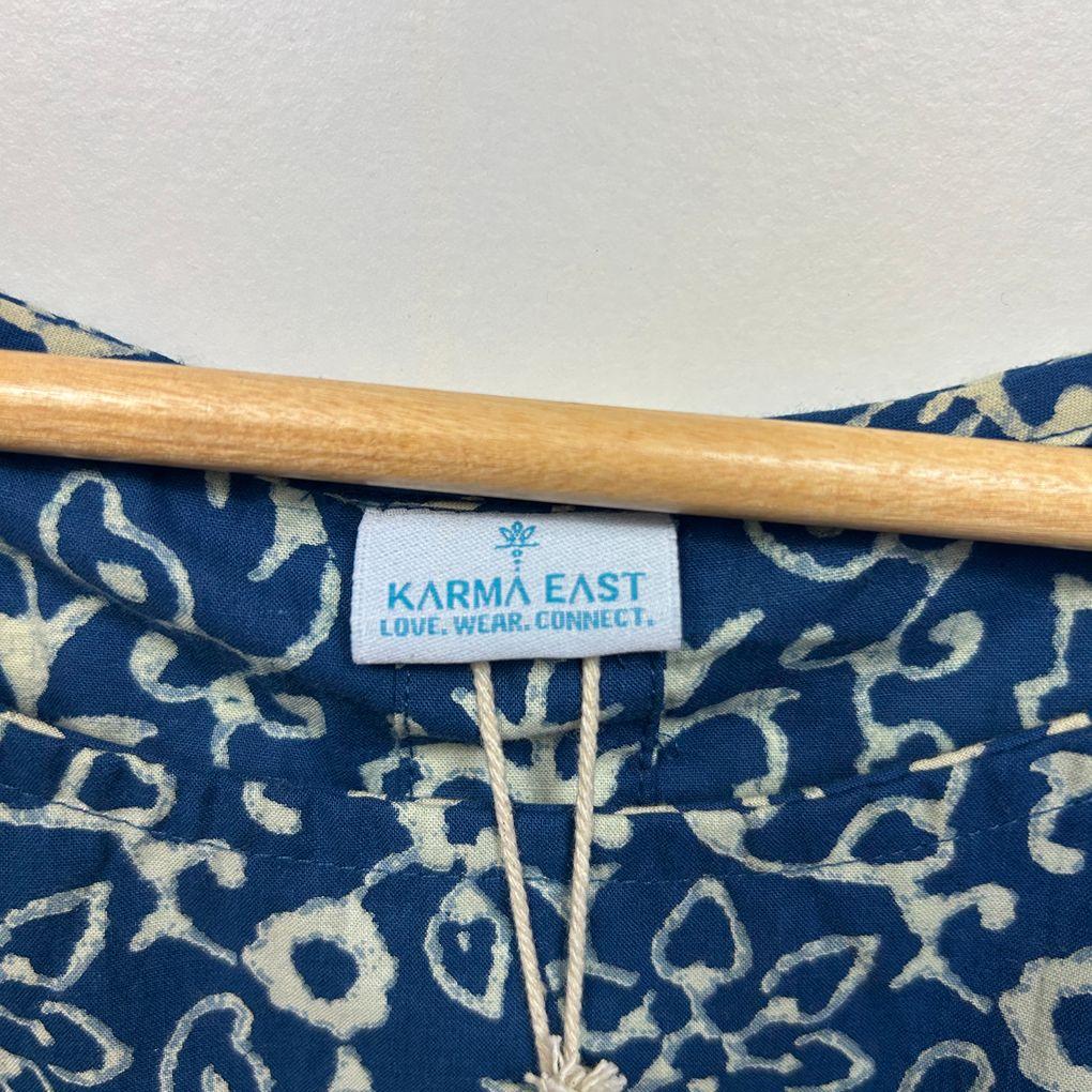 Karma East Blue Cotton Top - Size 2XL