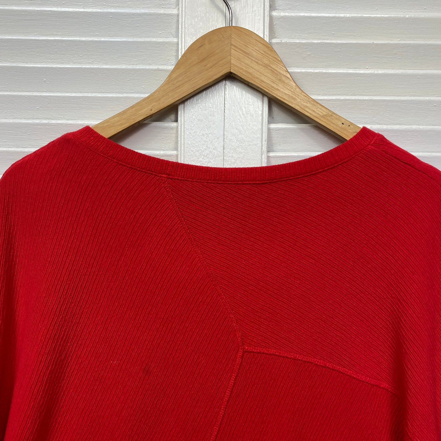 Virtuelle Top Size 18 Medium Red 3/4 Sleeve Textured