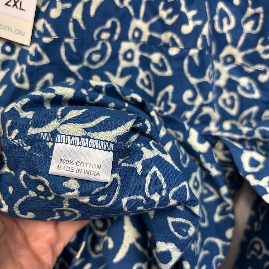 Karma East Blue Cotton Top - Size 2XL