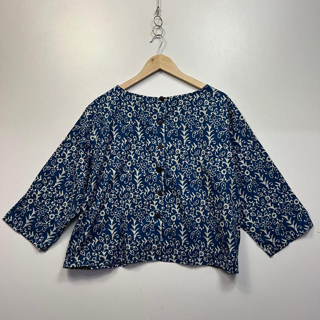 Karma East Blue Cotton Top - Size 2XL