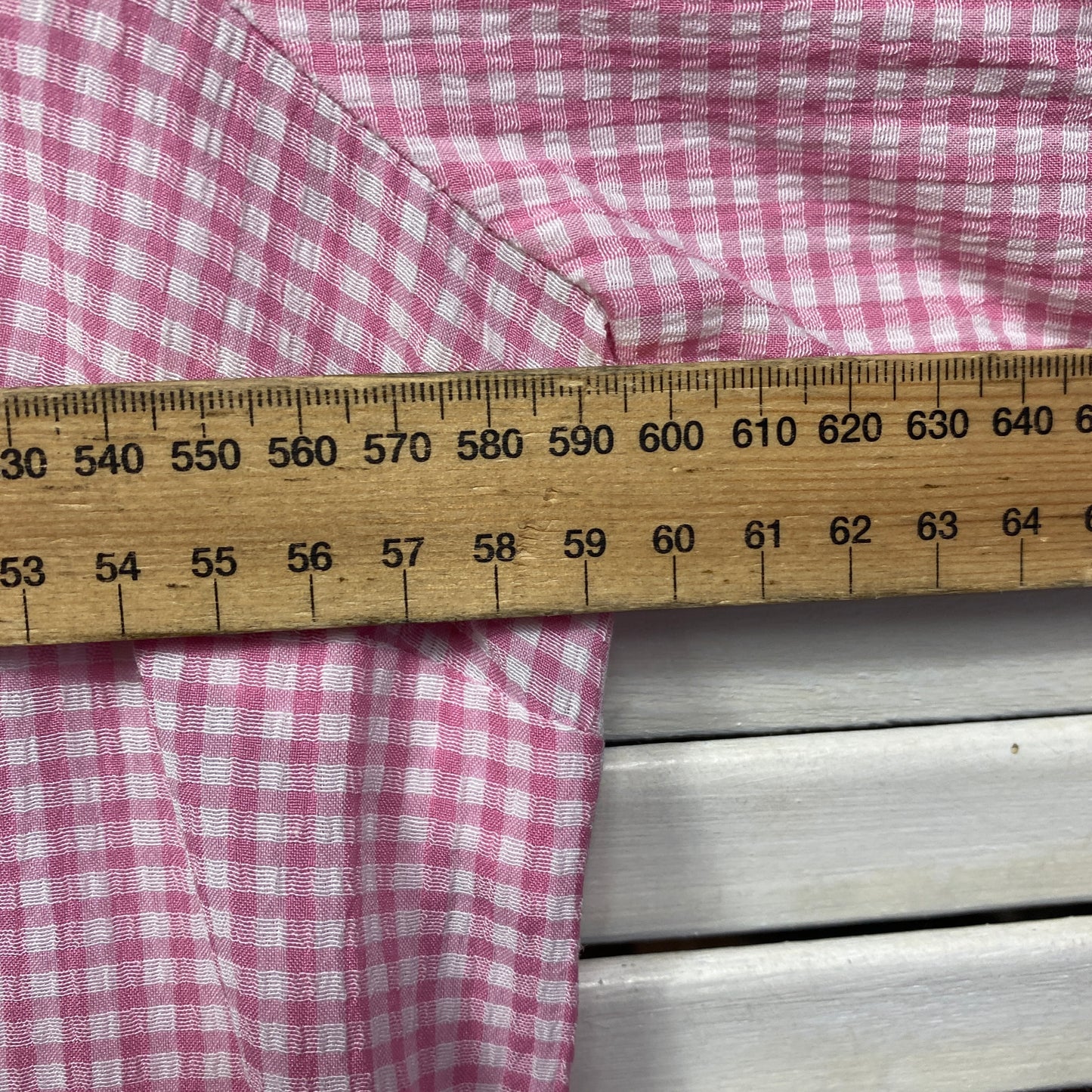 Fella Hamilton Top Size 16 Long Sleeve Pink Gingham Check Button