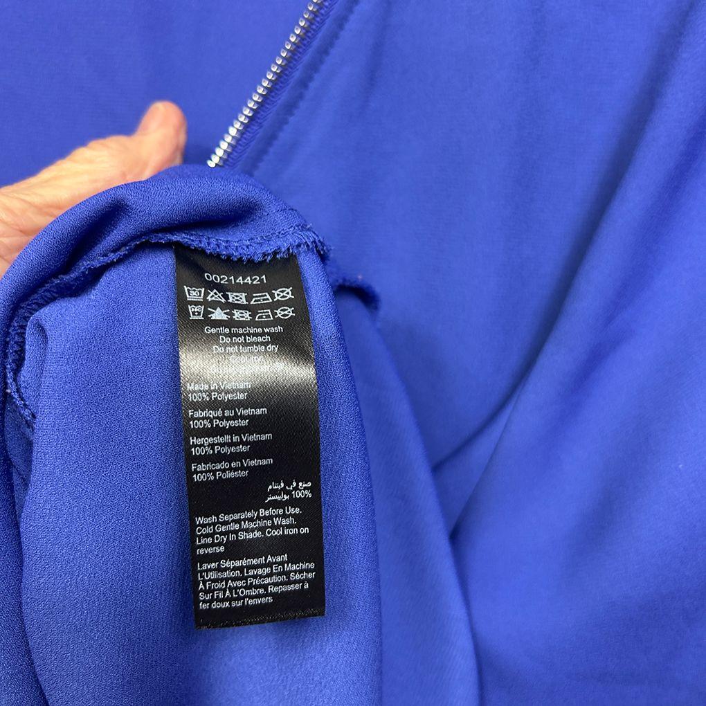 City Chic Blue Zip Front Top - Size S/16