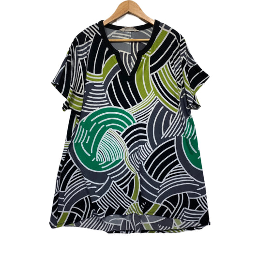 Virtuelle Tunic Top Size 16 18 Short Sleeve Multicoloured