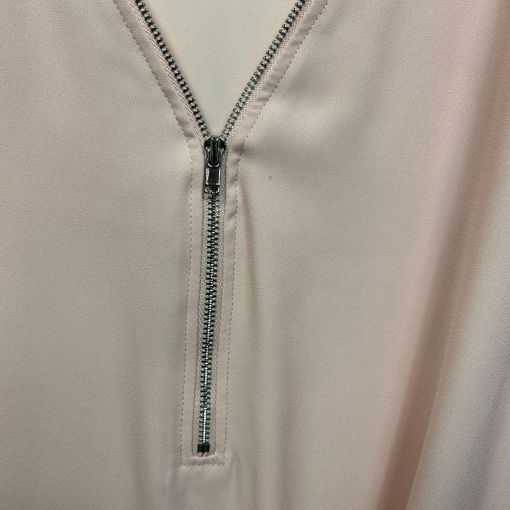 City Chic Pink Zip Front Top - Size S/16