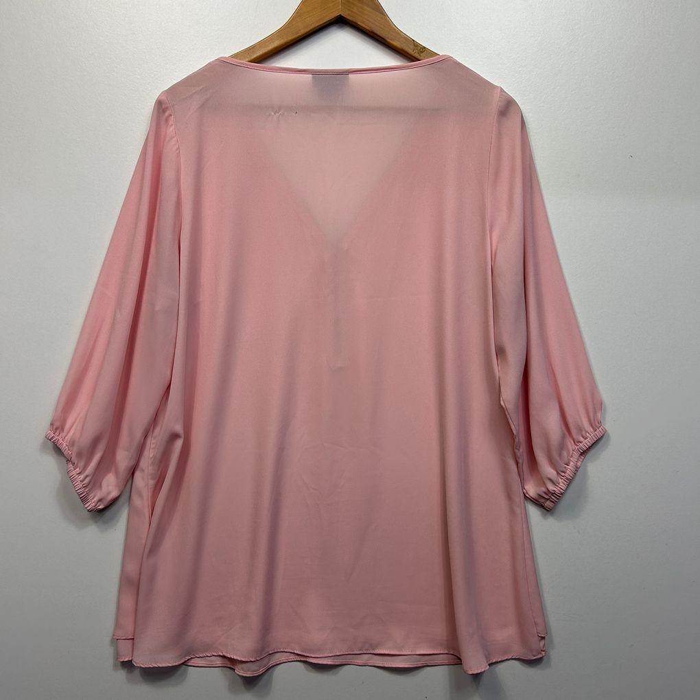 City Chic Pink Zip Front Top - Size S/16