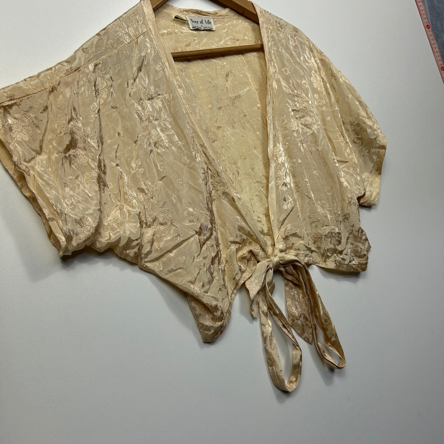 Tree of Life Gold Floral Crop Top - Size Large