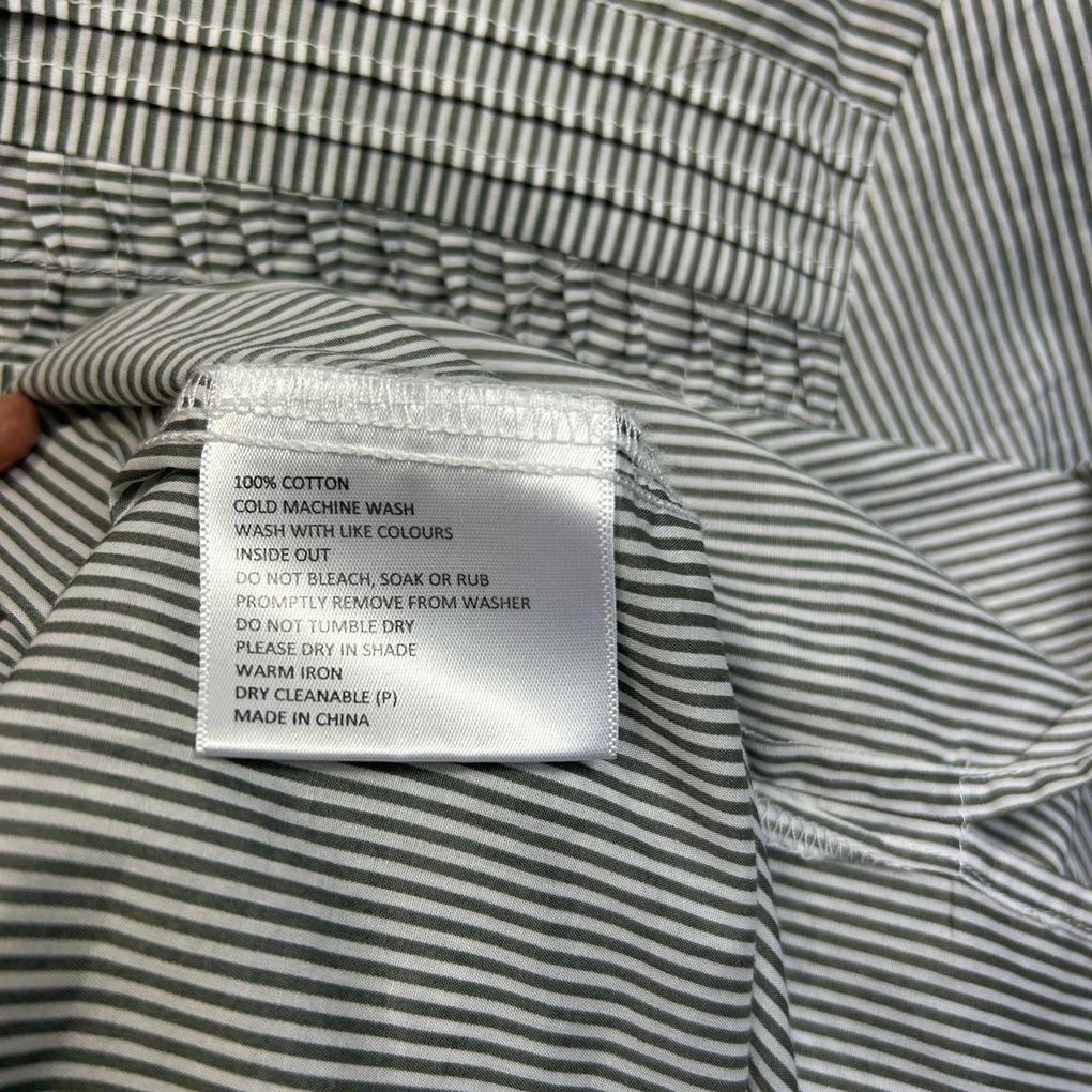 Black Pepper Grey Striped Cotton Top - Size 18