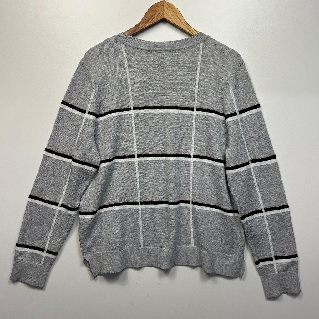 Khoko Smart Grey Striped Jumper - Size 18