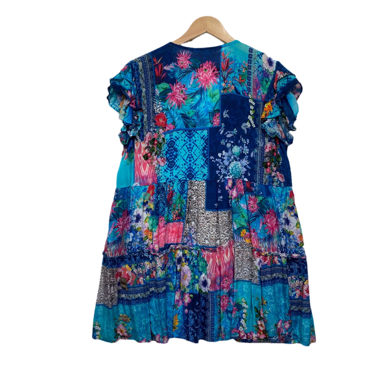 Virtuelle Top Size 14 XS Short Sleeve Multicoloured Floral Viscose