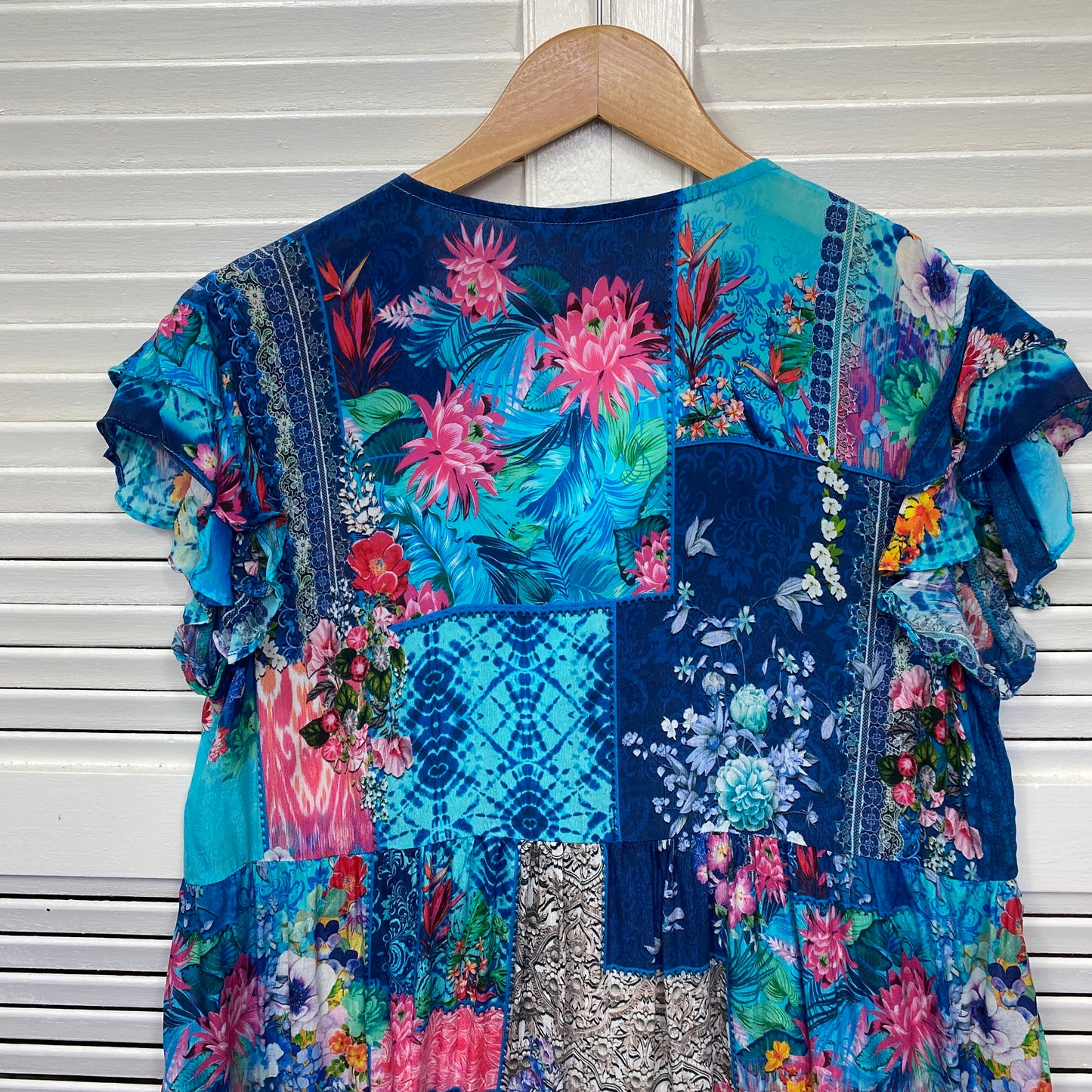 Virtuelle Top Size 14 XS Short Sleeve Multicoloured Floral Viscose