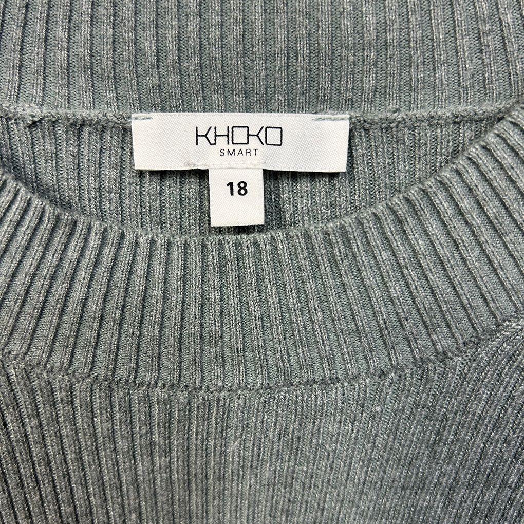 Khoko Smart Grey Knit Top - Size 18