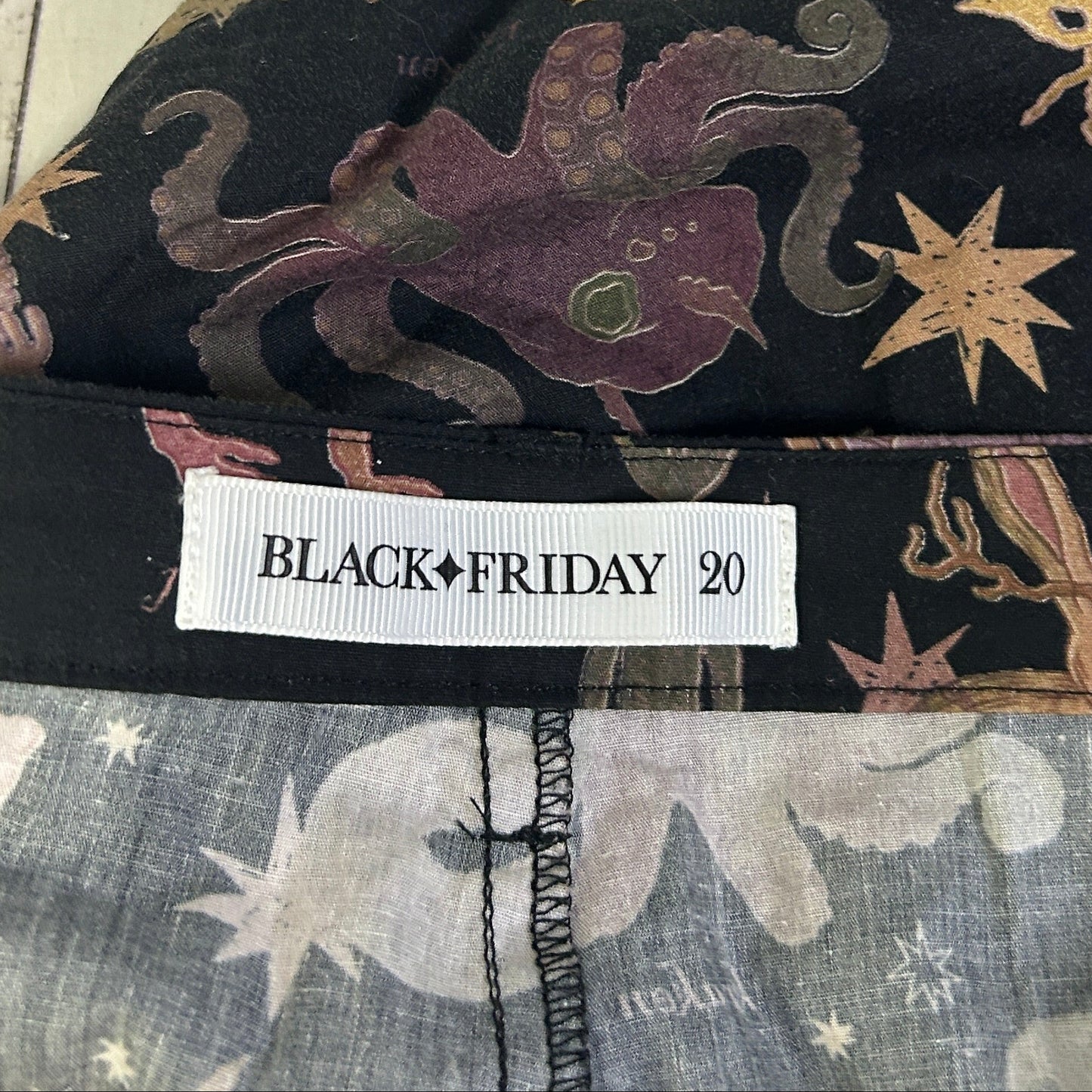 Black Friday Black Mythical Creatures Print Shorts - Size 20