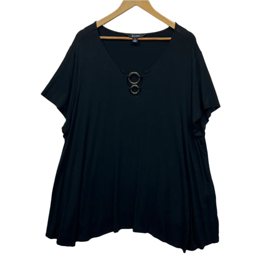 beme Tunic Top Size 20 Large Plus Black Short Sleeve